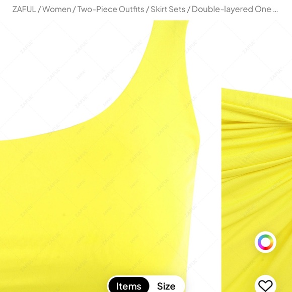 ZAFUL Double-layered One Shoulder Top And Twist Asymmetrical Skirt Set - Picture 6 of 14